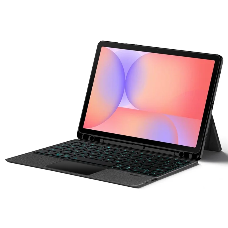 For Samsung Galaxy Tab S10 Lite Leather Case + Bluetooth-Compatible Keyboard with Backlight Trackpad