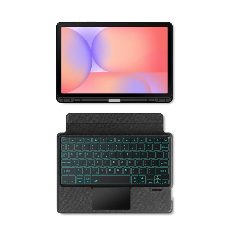 For Samsung Galaxy Tab S10 Lite Leather Case + Bluetooth-Compatible Keyboard with Backlight Trackpad