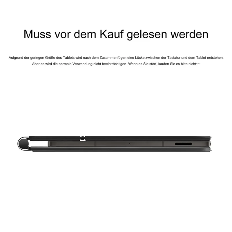 For Samsung Galaxy Tab S10 Lite Floating Magnetic Bluetooth-Compatible Keyboard (German) + Leather Tablet Case - Black