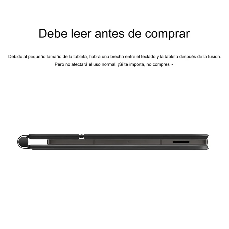 For Samsung Galaxy Tab S10 Lite Magnetic Floating Bluetooth-Compatible Keyboard (Spanish) + Leather Tablet Case - Black
