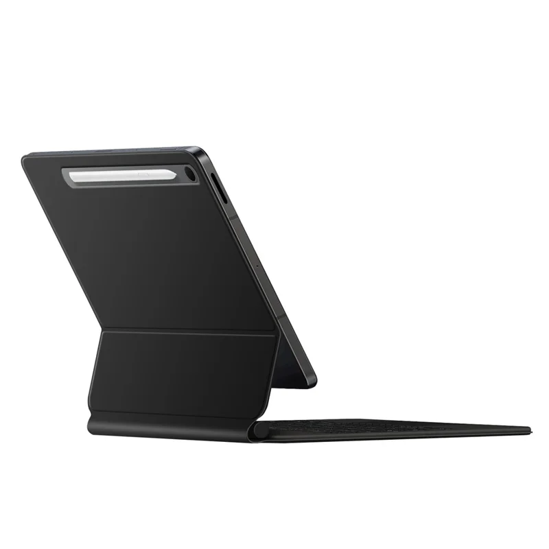 For Samsung Galaxy Tab S10 Lite Magnetic Floating Bluetooth-Compatible Keyboard (Spanish) + Leather Tablet Case - Black
