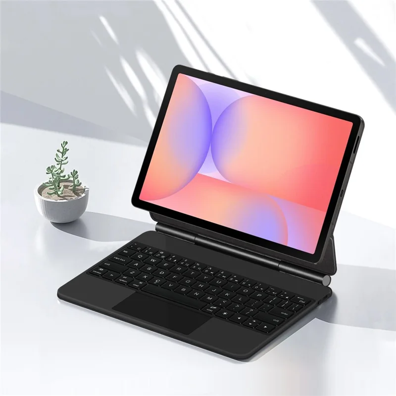 For Samsung Galaxy Tab S10 Lite Magnetic Floating Bluetooth-Compatible Keyboard (English) + Leather Tablet Case - Black