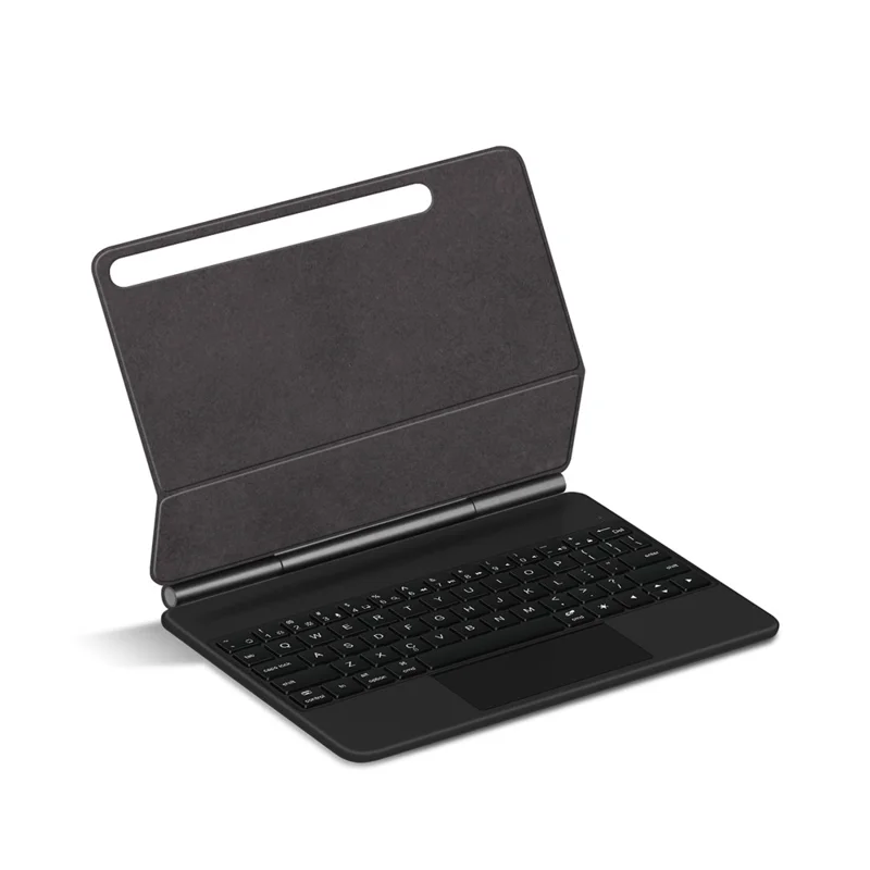 For Samsung Galaxy Tab S10 Lite Magnetic Floating Bluetooth-Compatible Keyboard (English) + Leather Tablet Case - Black