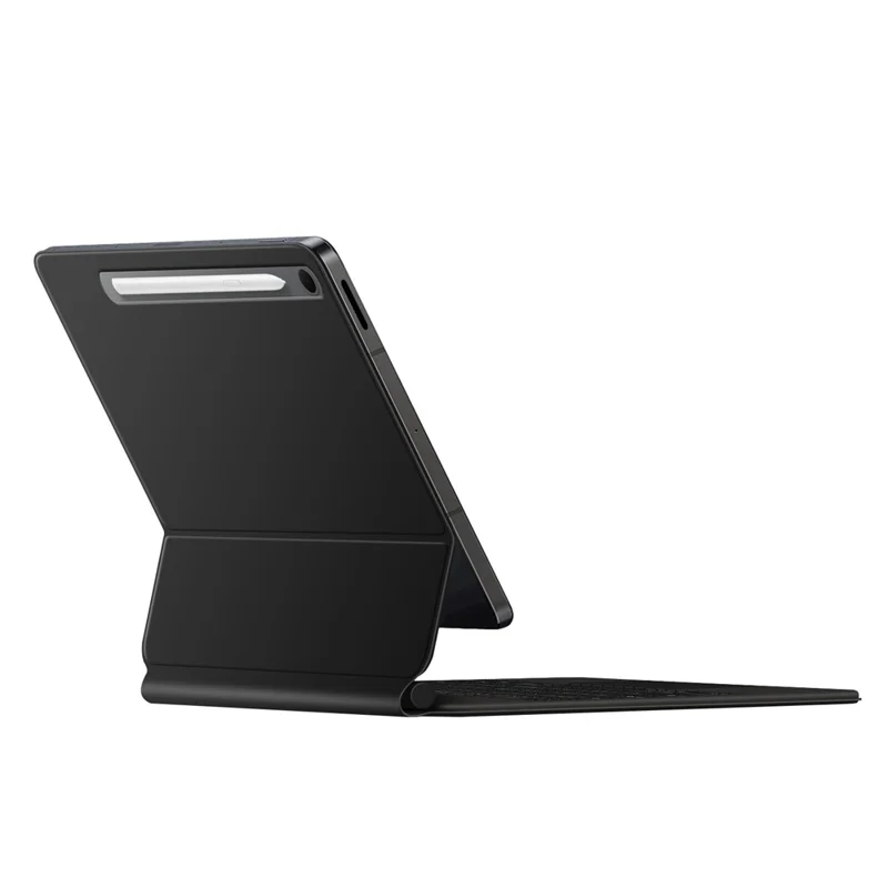 For Samsung Galaxy Tab S10 Lite Magnetic Floating Bluetooth-Compatible Keyboard (English) + Leather Tablet Case - Black