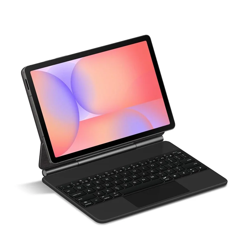 For Samsung Galaxy Tab S10 Lite Magnetic Floating Bluetooth-Compatible Keyboard (English) + Leather Tablet Case - Black