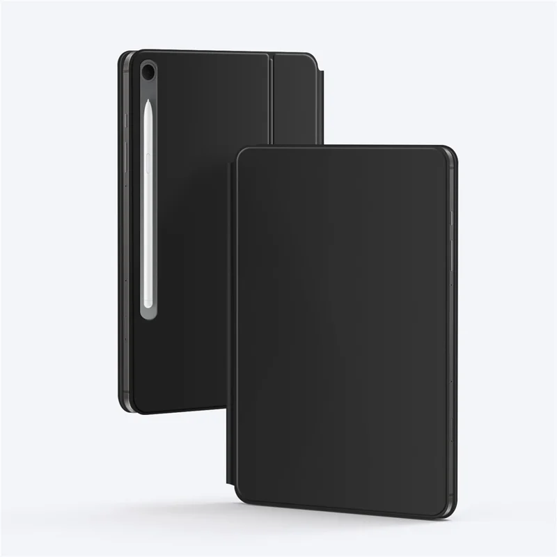For Samsung Galaxy Tab S10 Lite Magnetic Floating Bluetooth-Compatible Keyboard (English) + Leather Tablet Case - Black