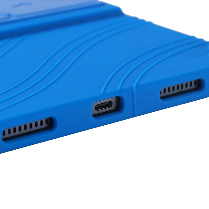 For Doogee T40 Pro Case Adjustable Kickstand Silicone Tablet Protective Cover - Dark Blue