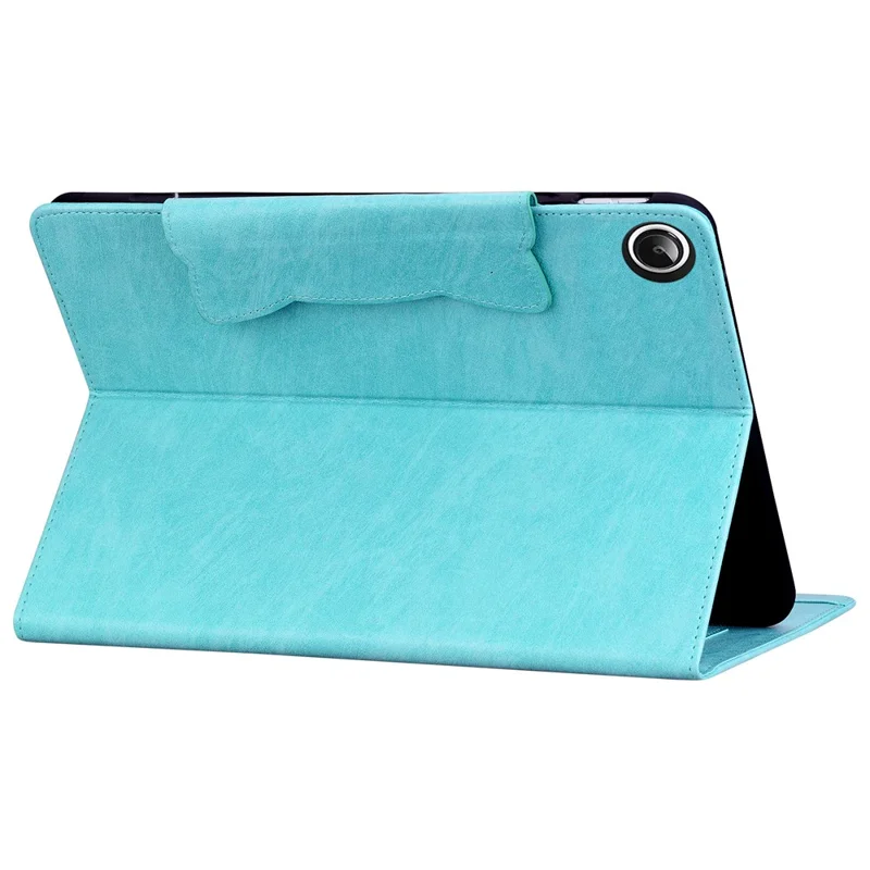 For Samsung Galaxy Tab A11 X133 X130 / Tab A9 Case Cat Buckle Closure Leather Protective Stand Cover - Baby Blue