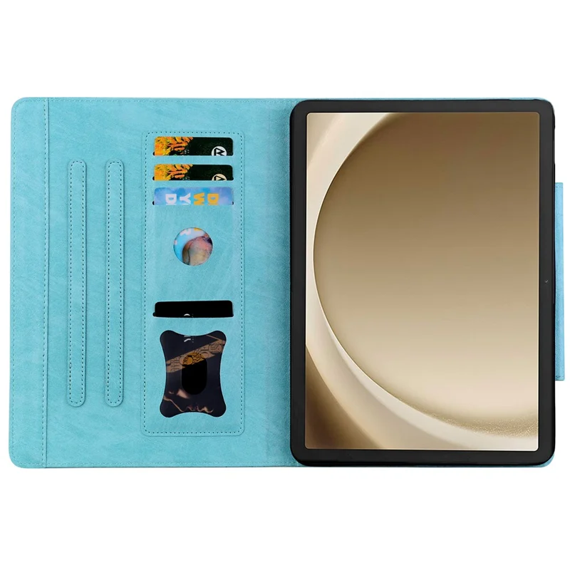 For Samsung Galaxy Tab A11 X133 X130 / Tab A9 Case Cat Buckle Closure Leather Protective Stand Cover - Baby Blue