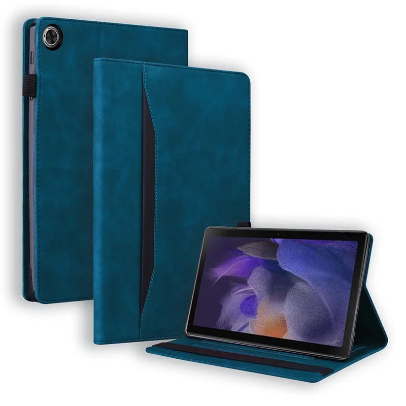For Samsung Galaxy Tab A11 X133 X130 / Tab A9 Case PU Leather Protective Folio Tablet Cover with Card Holder - Blue