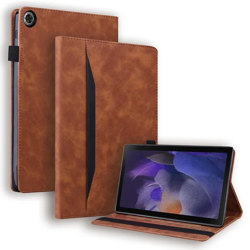 For Samsung Galaxy Tab A11 X133 X130 / Tab A9 Case PU Leather Protective Folio Tablet Cover with Card Holder - Brown