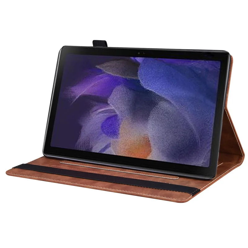 For Samsung Galaxy Tab A11 X133 X130 / Tab A9 Case PU Leather Protective Folio Tablet Cover with Card Holder - Brown
