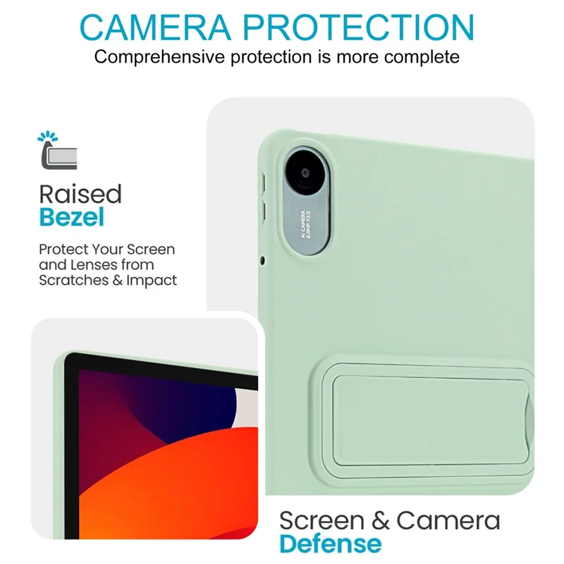 For Xiaomi Redmi Pad 2 Case TPU + PC Skin-Friendly Kickstand Tablet Cover - Mint Green