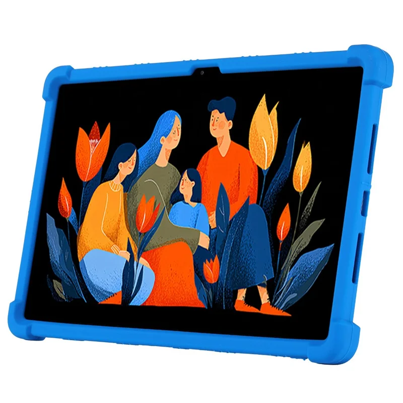 For Lenovo Xiaoxin Pad 2025 Case Adjustable Kickstand Silicone Tablet Protective Cover - Dark Blue