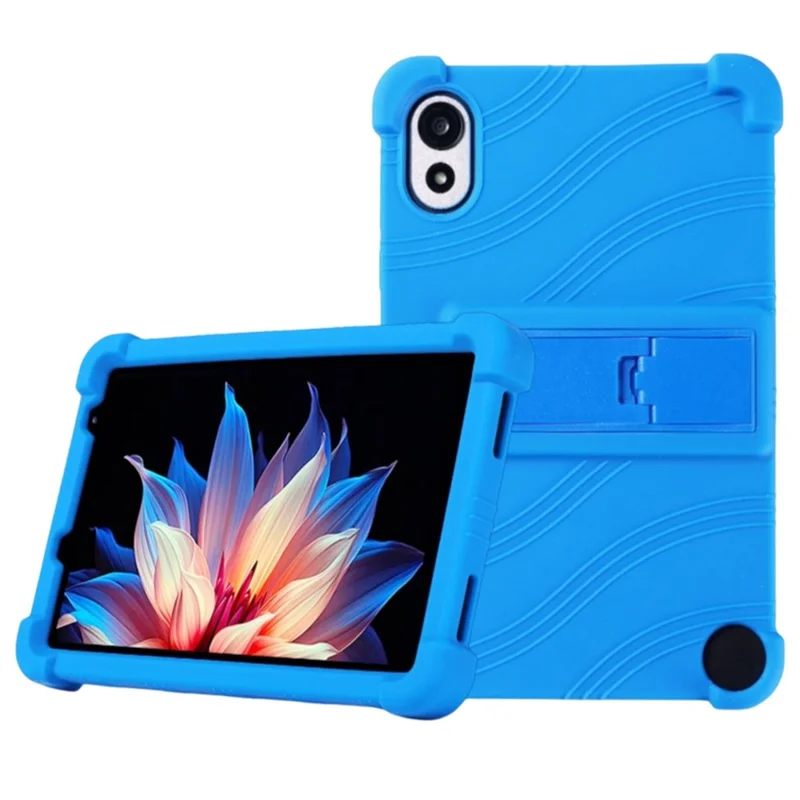 For Blackview ZENO 1 / TechLife Pad Lite 8 Case Adjustable Kickstand Silicone Tablet Protective Cover - Dark Blue