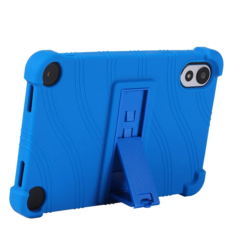 For Blackview ZENO 1 / TechLife Pad Lite 8 Case Adjustable Kickstand Silicone Tablet Protective Cover - Dark Blue