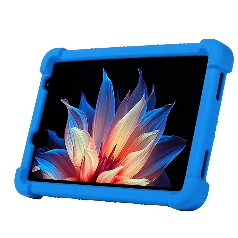 For Blackview ZENO 1 / TechLife Pad Lite 8 Case Adjustable Kickstand Silicone Tablet Protective Cover - Dark Blue