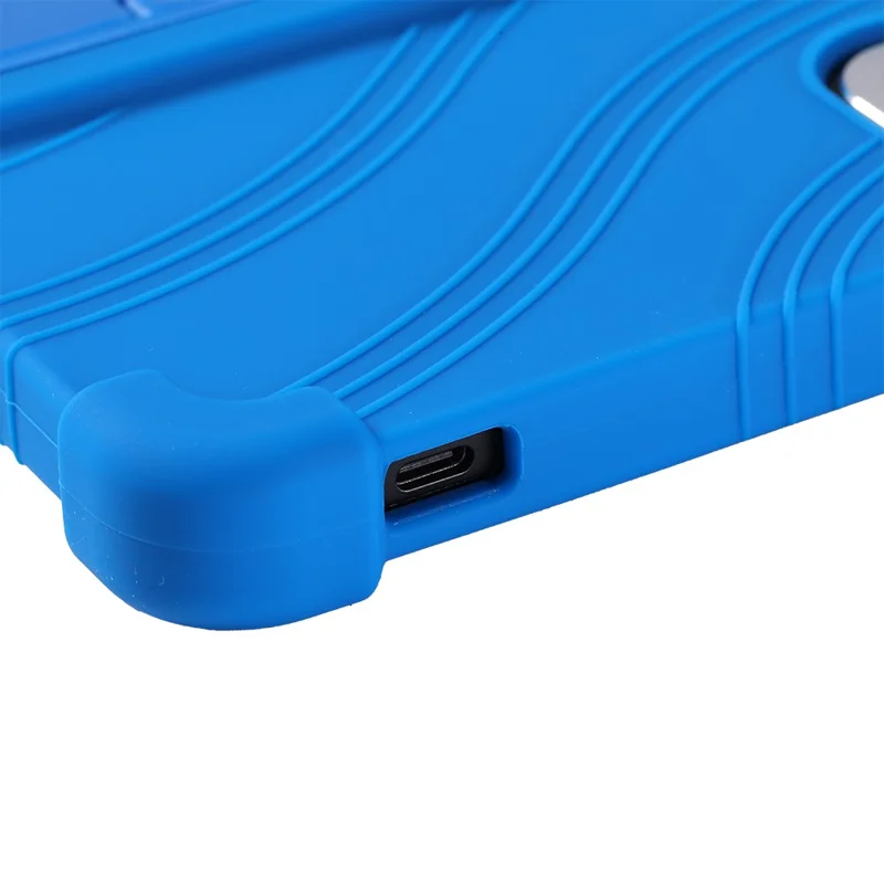 For Blackview ZENO 1 / TechLife Pad Lite 8 Case Adjustable Kickstand Silicone Tablet Protective Cover - Dark Blue