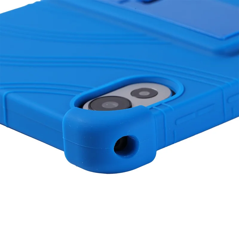 For Blackview ZENO 1 / TechLife Pad Lite 8 Case Adjustable Kickstand Silicone Tablet Protective Cover - Dark Blue