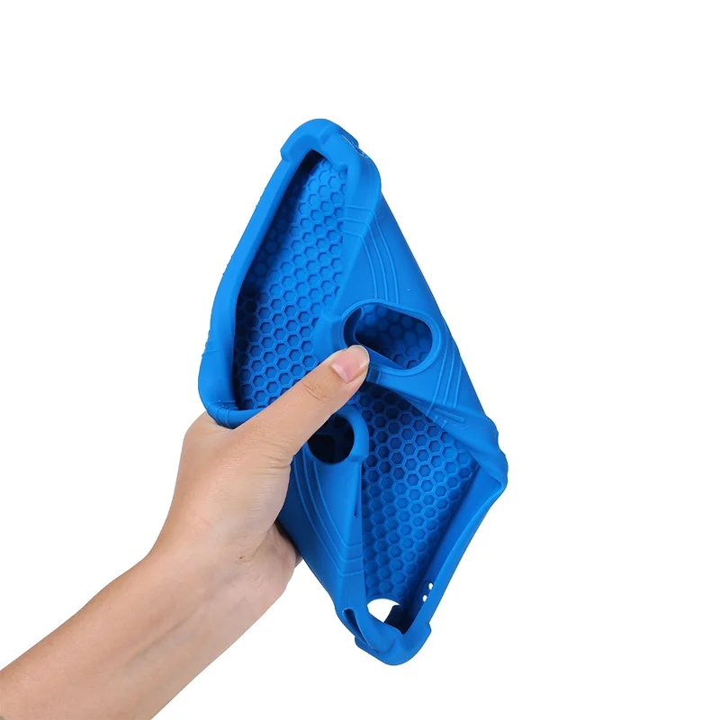 For Blackview ZENO 1 / TechLife Pad Lite 8 Case Adjustable Kickstand Silicone Tablet Protective Cover - Dark Blue