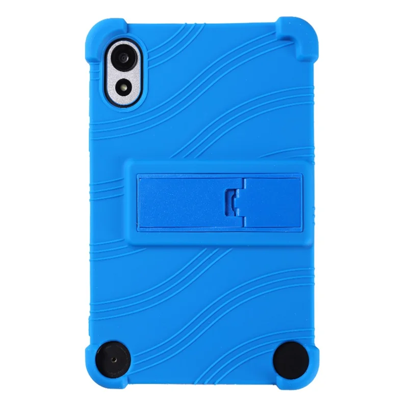 For Blackview ZENO 1 / TechLife Pad Lite 8 Case Adjustable Kickstand Silicone Tablet Protective Cover - Dark Blue