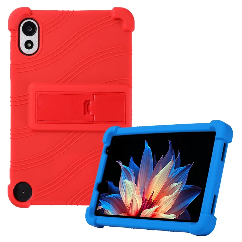 For Blackview ZENO 1 / TechLife Pad Lite 8 Case Adjustable Kickstand Silicone Tablet Protective Cover - Red