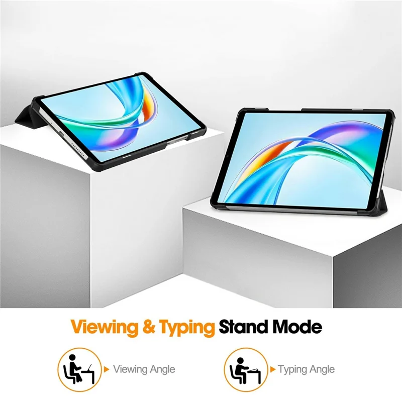 For Honor Pad X7 Case Anti-Drop Leather Stand Tablet Cover - Black