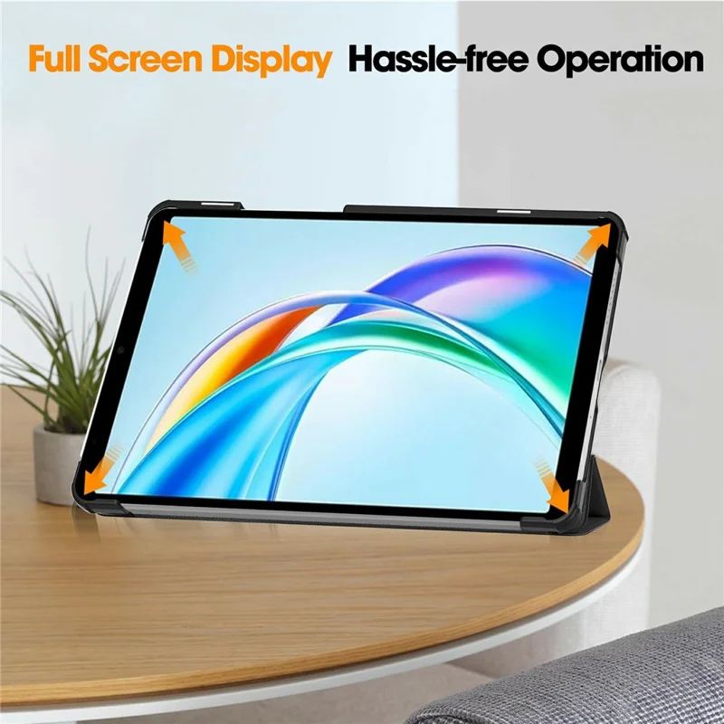 For Honor Pad X7 Case Anti-Drop Leather Stand Tablet Cover - Black