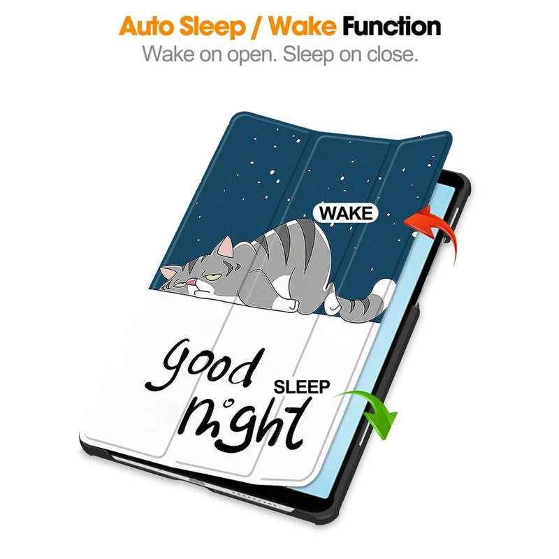 For Honor Pad X7 Case Pattern Print Leather Stand Tablet Cover - Cat