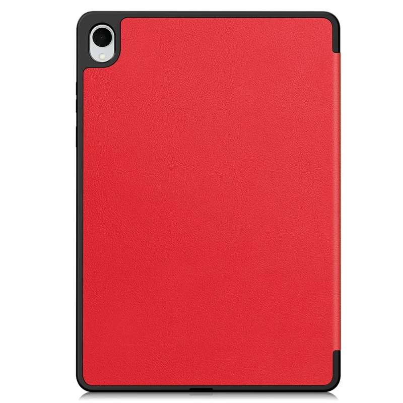 For Samsung Galaxy Tab S11 Stand Case Shock-Absorbent Leather Tablet Cover with Pen Slot - Red