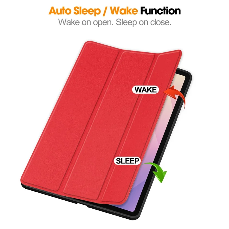 For Samsung Galaxy Tab S11 Stand Case Shock-Absorbent Leather Tablet Cover with Pen Slot - Red