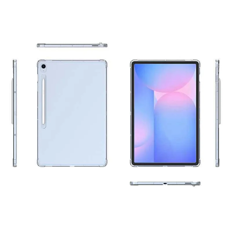 For Samsung Galaxy Tab S10 Lite Case TPU Drop-Resistant Clear Tablet Cover + Tempered Glass Screen Film