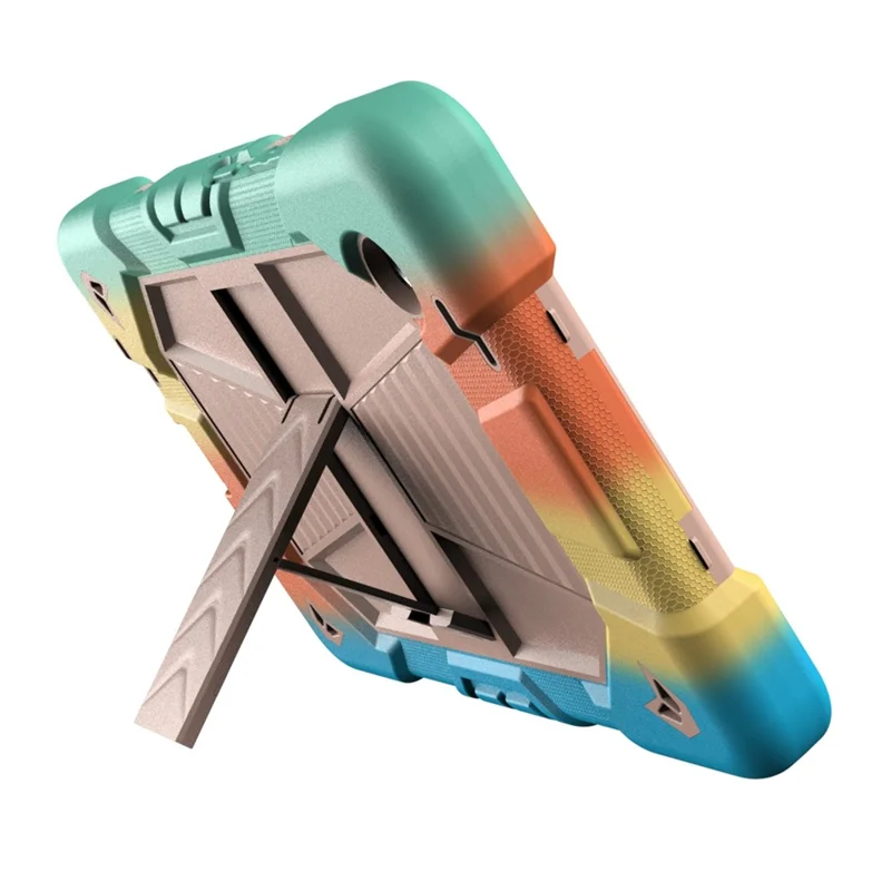 For Samsung Galaxy Tab A11 Tablet Case with Kickstand PC + Silicone Shockproof Protective Cover - Rainbow