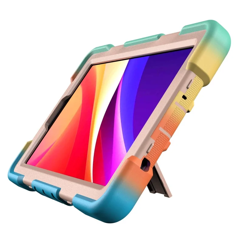 For Samsung Galaxy Tab A11+ Tablet Case with Kickstand PC + Silicone Shockproof Protective Cover - Rainbow