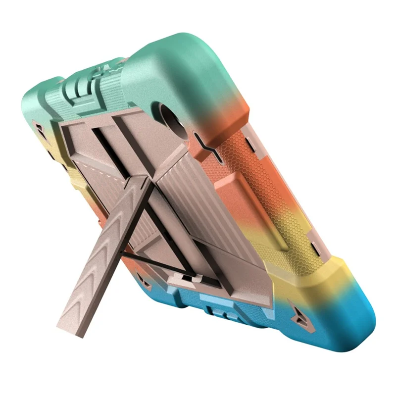 For Samsung Galaxy Tab A11+ Tablet Case with Kickstand PC + Silicone Shockproof Protective Cover - Rainbow