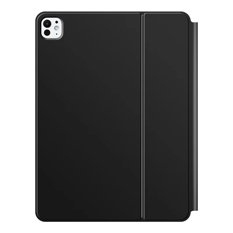 For iPad Pro 13 (2025) / 13 (2024) Smart Pogo Pin Direct Connection Keyboard (Spanish Layout) + Leather Tablet Case - Black