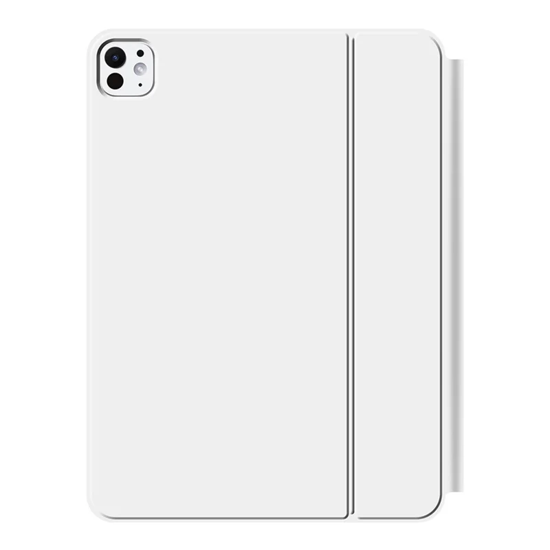 For iPad Pro 11 (2025) / 11 (2024) Smart Pogo Pin Direct Connection Keyboard (French Layout) + Leather Tablet Case - White