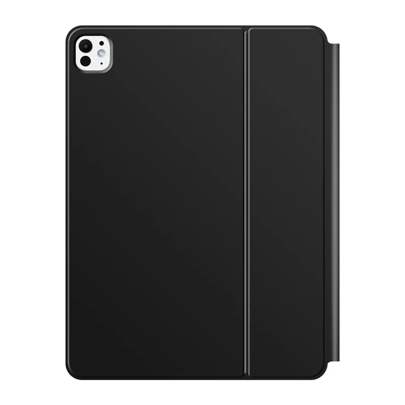 For iPad Pro 11 (2025) / 11 (2024) Smart Pogo Pin Direct Connection Keyboard (Spanish Layout) + Leather Tablet Case - Black