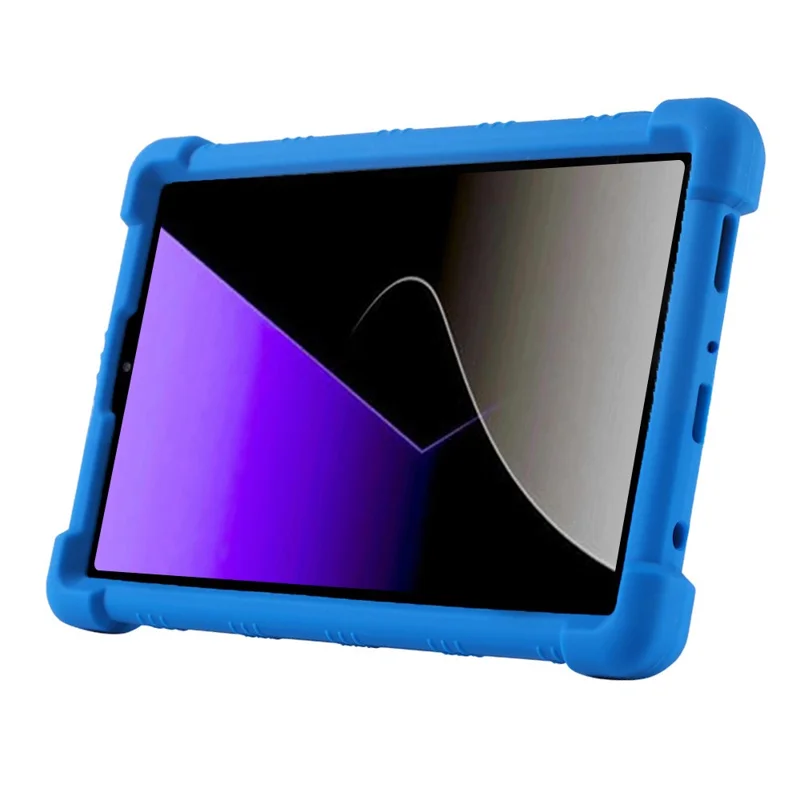 For Samsung Galaxy Tab A11 Case Adjustable Kickstand Silicone Tablet Protective Cover - Dark Blue