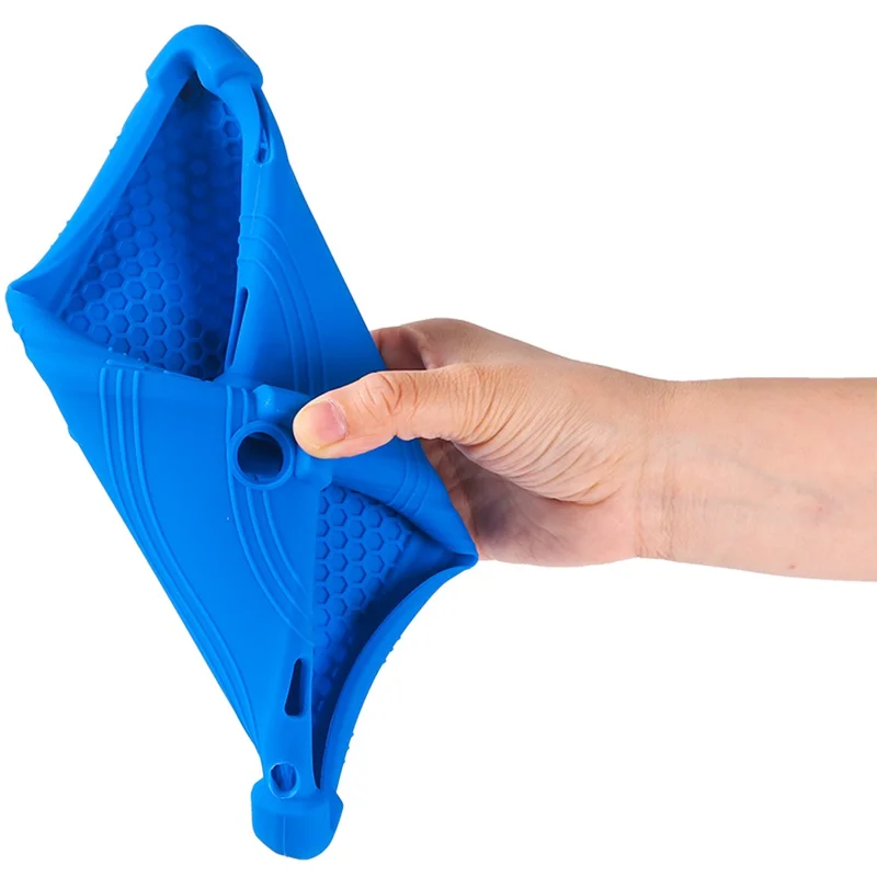 For Samsung Galaxy Tab A11 Case Adjustable Kickstand Silicone Tablet Protective Cover - Dark Blue