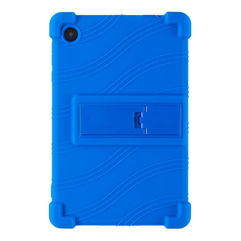 For Samsung Galaxy Tab A11 Case Adjustable Kickstand Silicone Tablet Protective Cover - Dark Blue