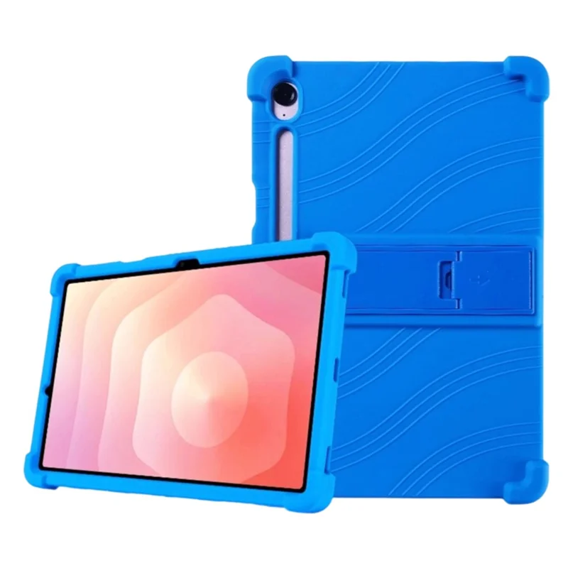For Samsung Galaxy Tab S11 Case Adjustable Kickstand Silicone Tablet Protective Cover - Dark Blue