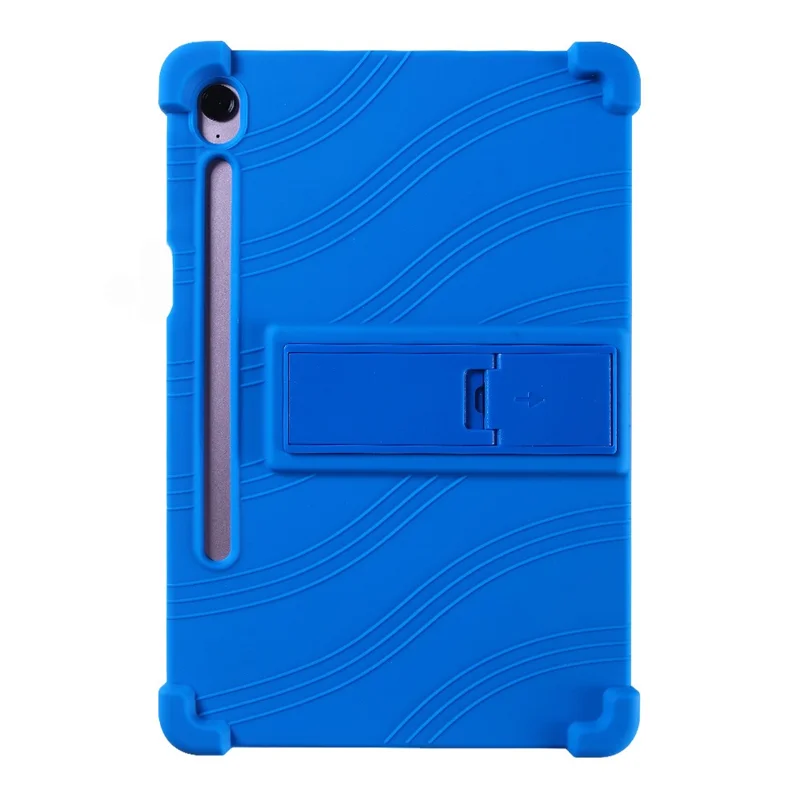 For Samsung Galaxy Tab S11 Case Adjustable Kickstand Silicone Tablet Protective Cover - Dark Blue