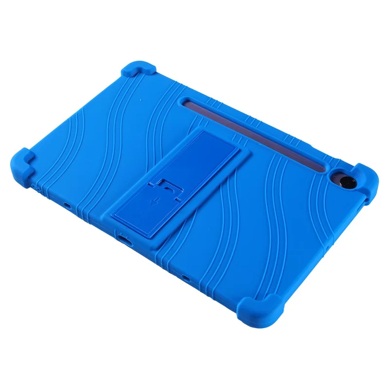 For Samsung Galaxy Tab S11 Case Adjustable Kickstand Silicone Tablet Protective Cover - Dark Blue