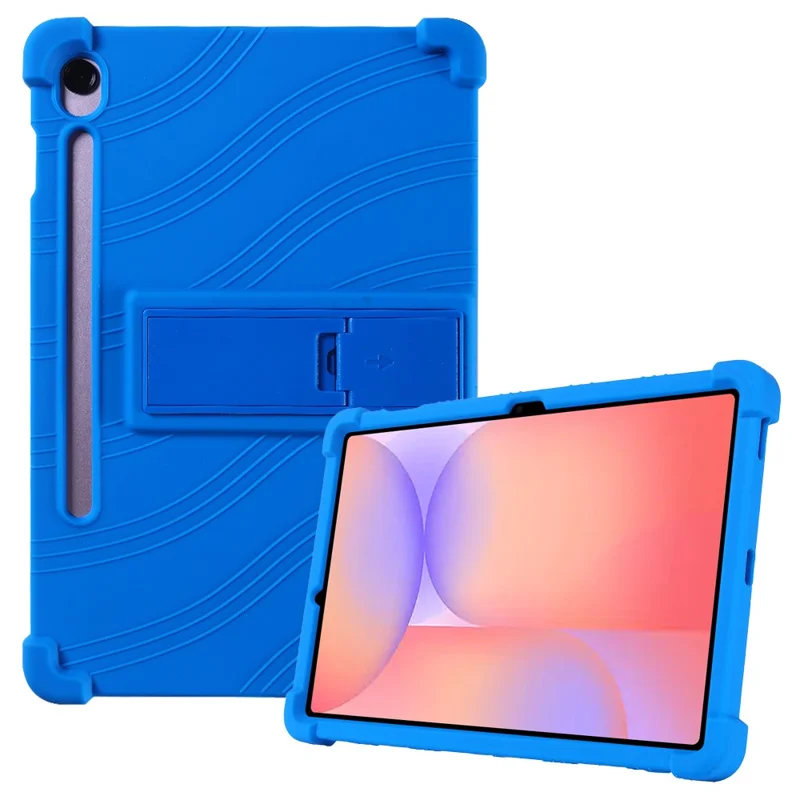 For Samsung Galaxy Tab S10 Lite Case Adjustable Kickstand Silicone Tablet Protective Cover - Dark Blue