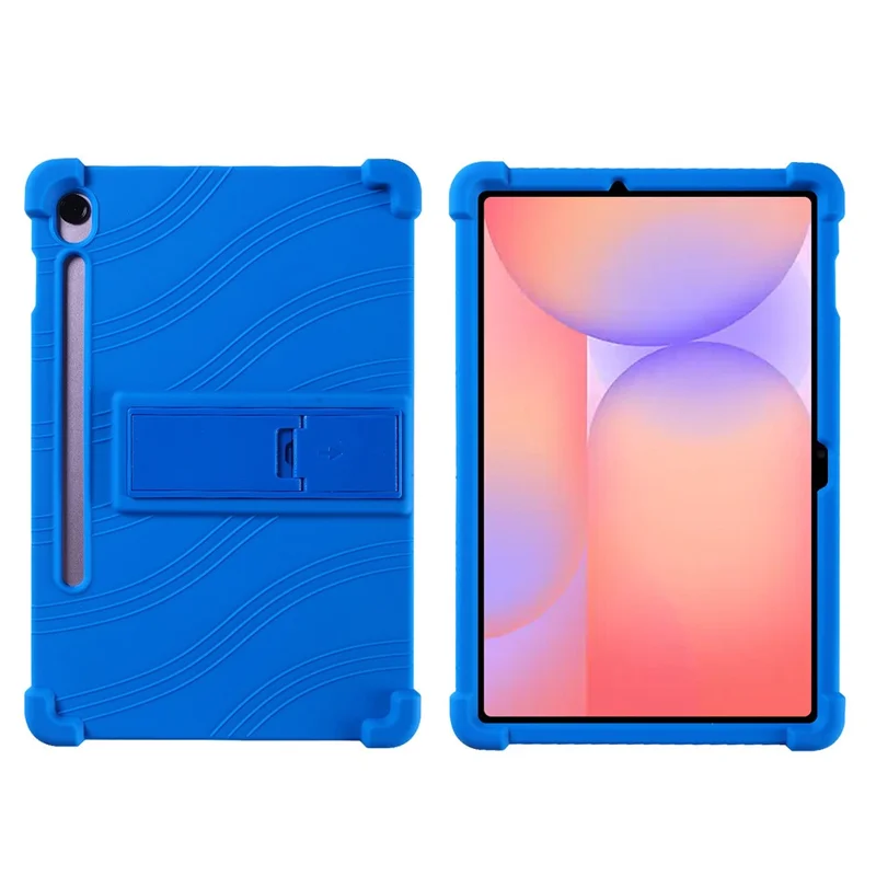 For Samsung Galaxy Tab S10 Lite Case Adjustable Kickstand Silicone Tablet Protective Cover - Dark Blue