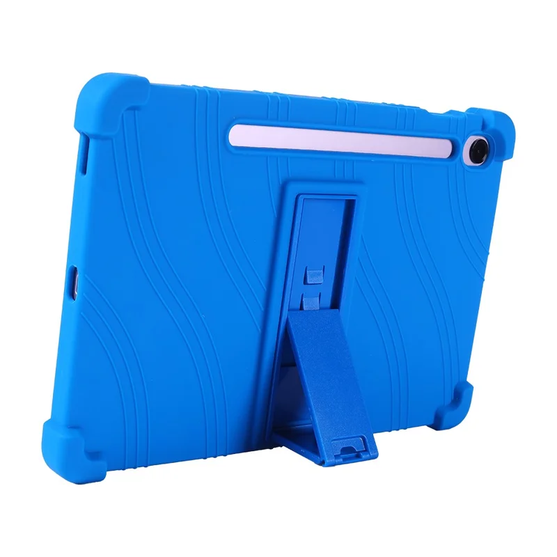 For Samsung Galaxy Tab S10 Lite Case Adjustable Kickstand Silicone Tablet Protective Cover - Dark Blue