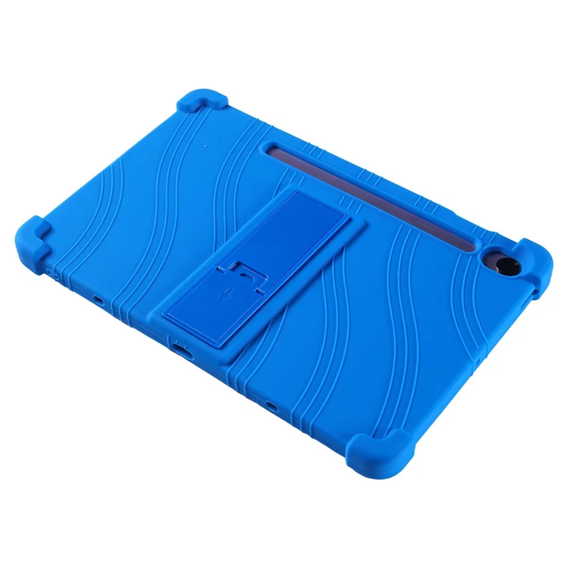 For Samsung Galaxy Tab S10 Lite Case Adjustable Kickstand Silicone Tablet Protective Cover - Dark Blue