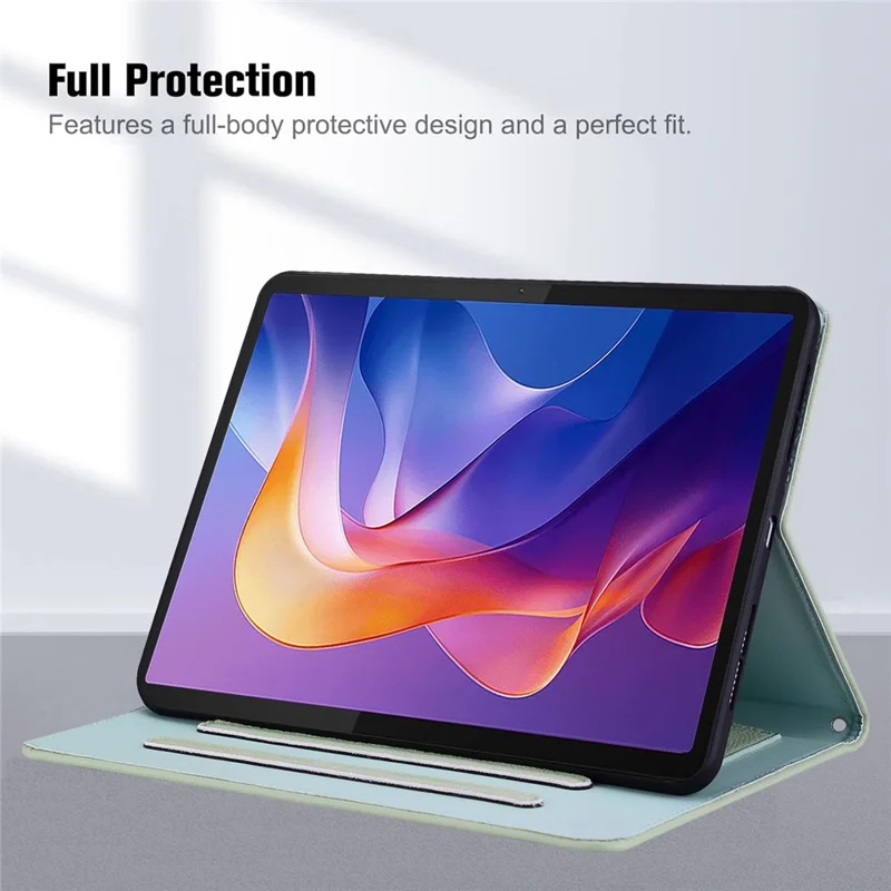 For Samsung Galaxy Tab S11 Ultra Wallet Case Leather Stand Table Cover with Stylus Holder, 3D Effect Cat Pattern - Green