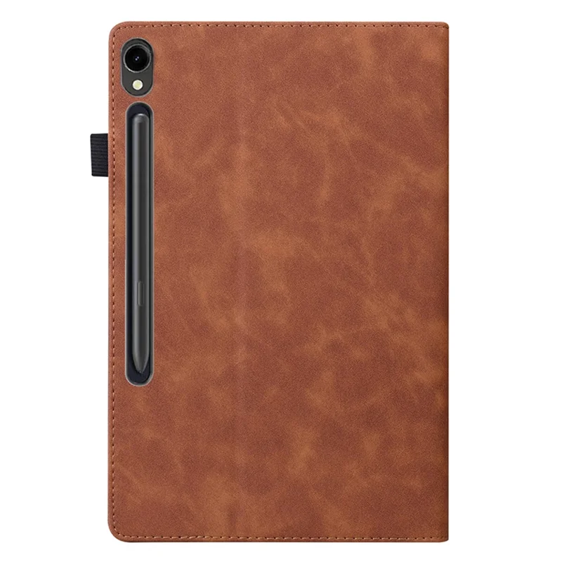 For Samsung Galaxy Tab S11 Ultra Case PU Leather Protective Folio Tablet Cover with Card Holder - Brown